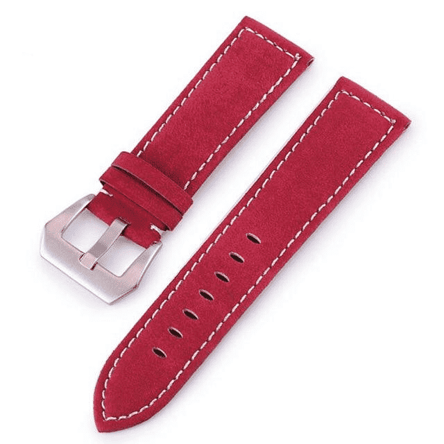 18mm 20mm 22mm 24mm Red / Blue / Green / Brown / Black Leather Watch Strap [W015]