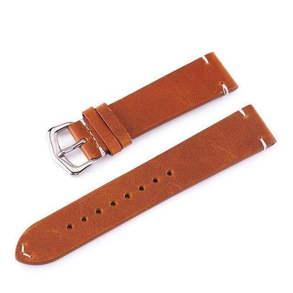 18mm 20mm 22mm 24mm Brown / Black Leather Watch Strap [W086]