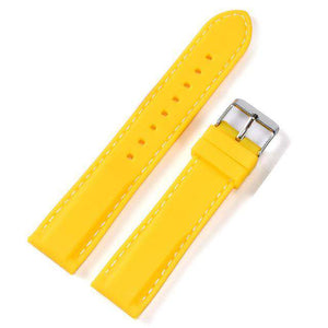 18mm 20mm 22mm 24mm Yellow / Orange / Red / Pink / Blue / Black Rubber Watch Strap [W032]