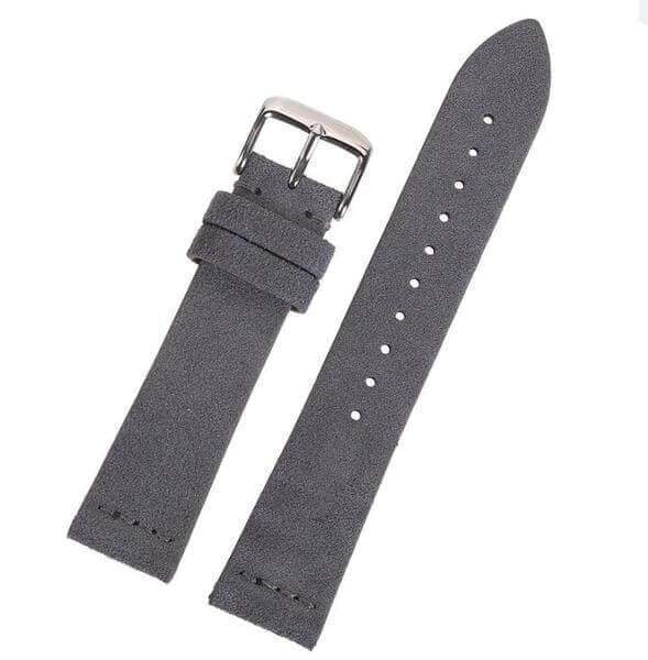 Grey leather on sale watch strap 18mm