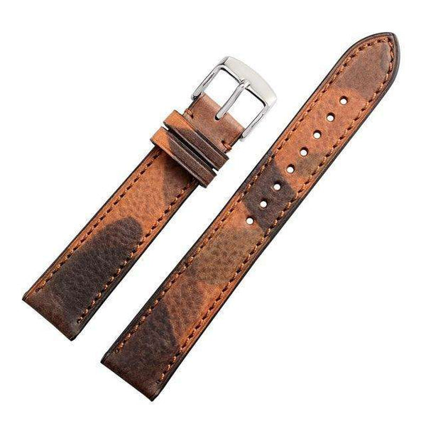 18mm 20mm 22mm Red / Green / Brown Camouflage Leather Watch Strap [W116]