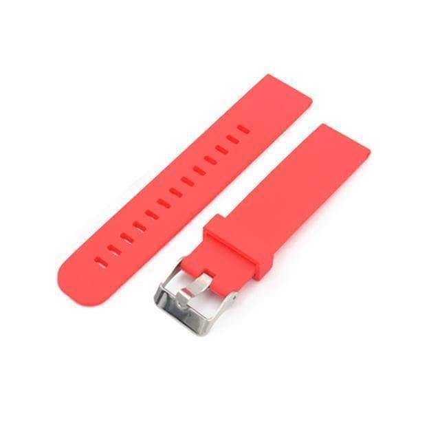18mm 20mm 22mm White / Orange / Red / Blue / Green / Grey / Black Rubber Watch Strap [W075]