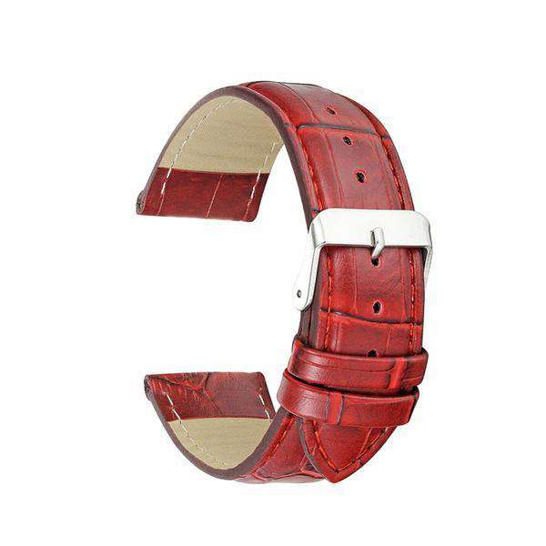 18mm 20mm 22mm White / Yellow / Orange / Red / Pink / Blue / Purple / Brown / Black Leather Watch Strap [W140]