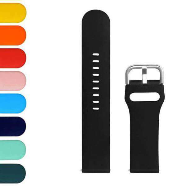 Black 20mm 22mm White / Yellow / Orange / Red / Pink / Blue / Green / Cream / Grey / Black Rubber Watch Strap [W154]