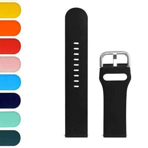 Black 20mm 22mm White / Yellow / Orange / Red / Pink / Blue / Green / Cream / Grey / Black Rubber Watch Strap [W154]