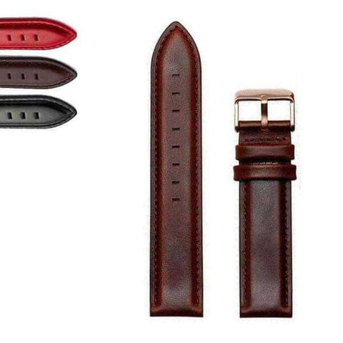 Dark Olive Green 12mm 13mm 14mm 18mm 19mm 20mm Red / Brown / Black Leather Watch Strap [W011]