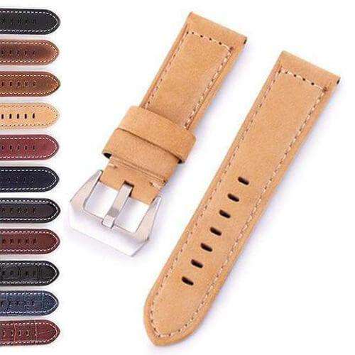 Snow 20mm 22mm 24mm 26mm Blue / Brown / Black Calf Leather Watch Strap [W045]