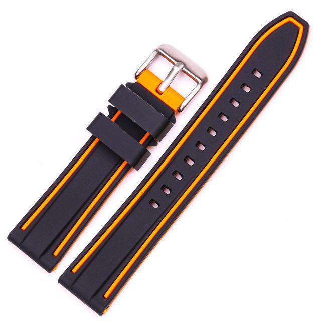 20mm 22mm 24mm 26mm Orange / Red / Blue / Grey Rubber Watch Strap [W120]
