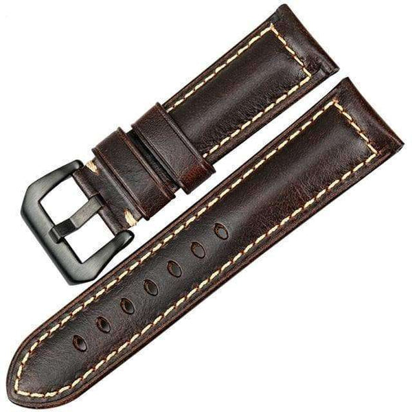 20mm 22mm 24mm 26mm Red / Blue / Green / Brown / Black Leather Watch Strap with Silver / Black Buckle [W082]