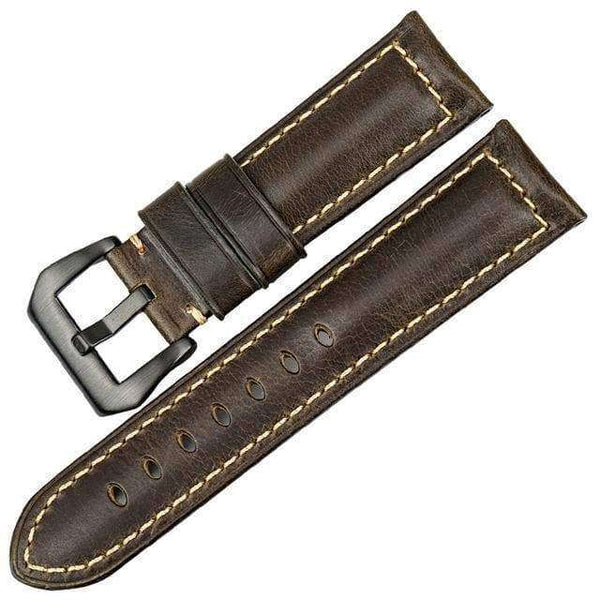 20mm 22mm 24mm 26mm Red / Blue / Green / Brown / Black Leather Watch Strap with Silver / Black Buckle [W082]