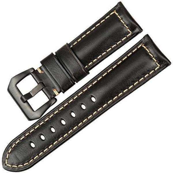 20mm 22mm 24mm 26mm Red / Blue / Green / Brown / Black Leather Watch Strap with Silver / Black Buckle [W082]