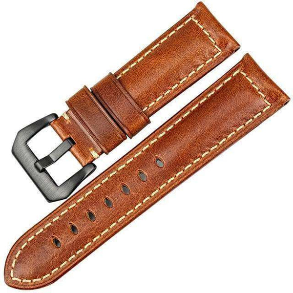 20mm 22mm 24mm 26mm Red / Blue / Green / Brown / Black Leather Watch Strap with Silver / Black Buckle [W082]