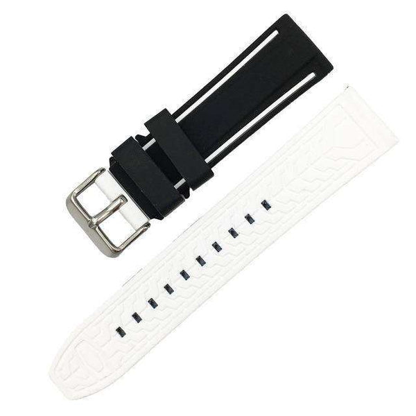 20mm 22mm 24mm 26mm White / Yellow / Orange / Red / Blue / Green / Grey / Black Rubber Watch Strap [W127]