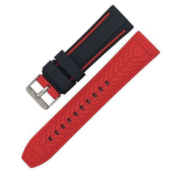 20mm 22mm 24mm 26mm White / Yellow / Orange / Red / Blue / Green / Grey / Black Rubber Watch Strap [W127]