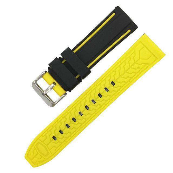 20mm 22mm 24mm 26mm White / Yellow / Orange / Red / Blue / Green / Grey / Black Rubber Watch Strap [W127]