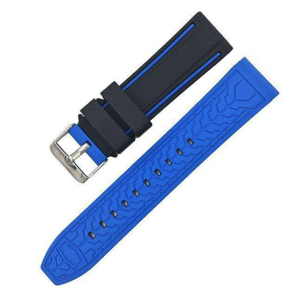 20mm 22mm 24mm 26mm White / Yellow / Orange / Red / Blue / Green / Grey / Black Rubber Watch Strap [W127]