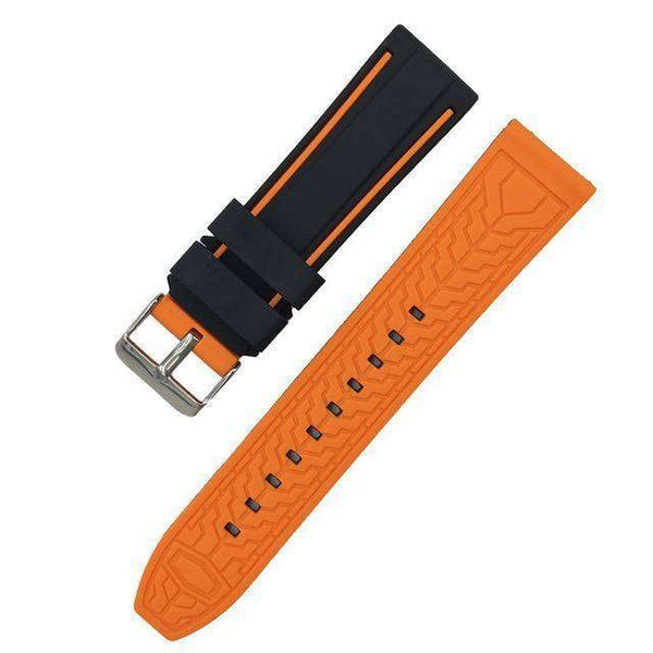 20mm 22mm 24mm 26mm White / Yellow / Orange / Red / Blue / Green / Grey / Black Rubber Watch Strap [W127]