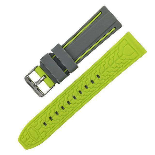 20mm 22mm 24mm 26mm White / Yellow / Orange / Red / Blue / Green / Grey / Black Rubber Watch Strap [W127]