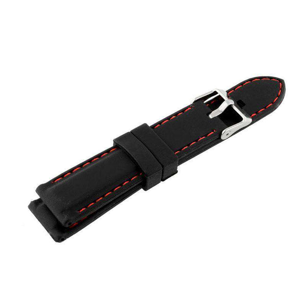 20mm 22mm 24mm Black Rubber Watch Strap [W074]