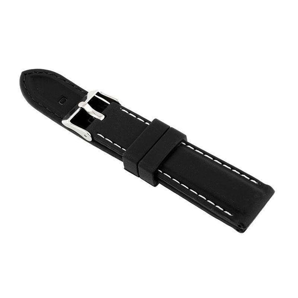 20mm 22mm 24mm Black Rubber Watch Strap [W074]