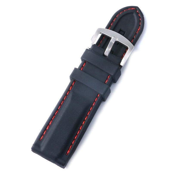 20mm 22mm 24mm Black Rubber Watch Strap [W074]