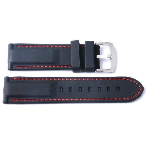 20mm 22mm 24mm Black Rubber Watch Strap [W074]