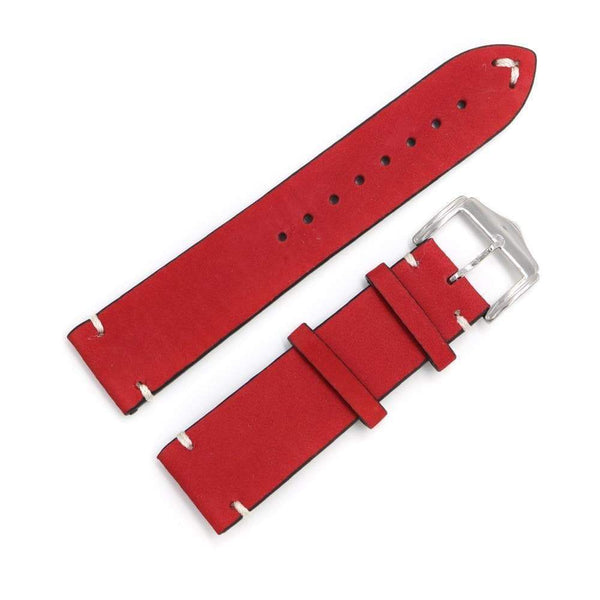 20mm 22mm 24mm Cowhide Suede Leather Watch Strap [W166]