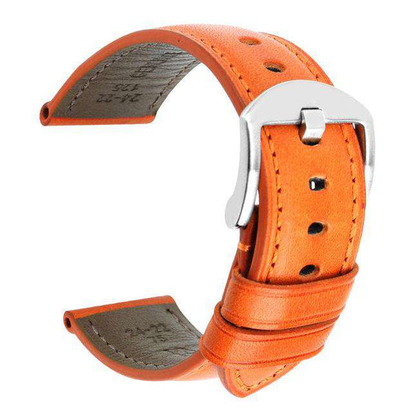 20mm 22mm 24mm Orange / Brown / Black Leather Watch Strap [W004]