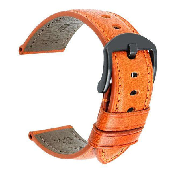 20mm 22mm 24mm Orange / Brown / Black Leather Watch Strap [W004]