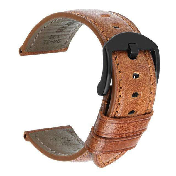 20mm 22mm 24mm Orange / Brown / Black Leather Watch Strap [W004]