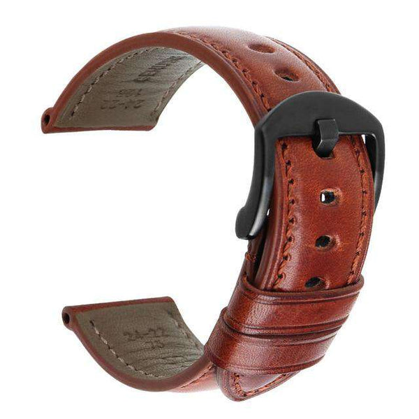 20mm 22mm 24mm Orange / Brown / Black Leather Watch Strap [W004]