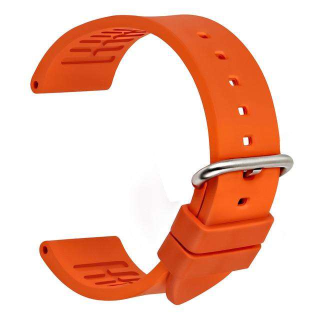 20mm 22mm 24mm Orange / Red / Blue / Green / Brown / Black Rubber Watch Strap [W006]