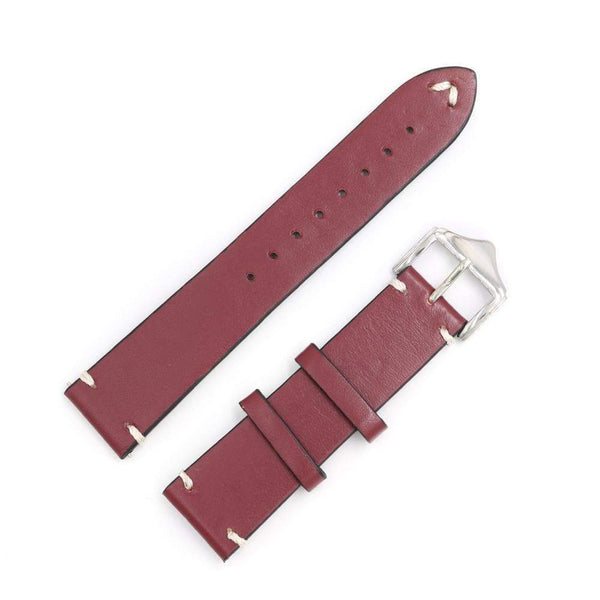 20mm 22mm 24mm Red / Blue / Brown / Black Leather Watch Strap [W022]