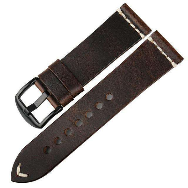 20mm 22mm 24mm Red / Blue / Green / Brown / Black Leather Watch Strap [W008]