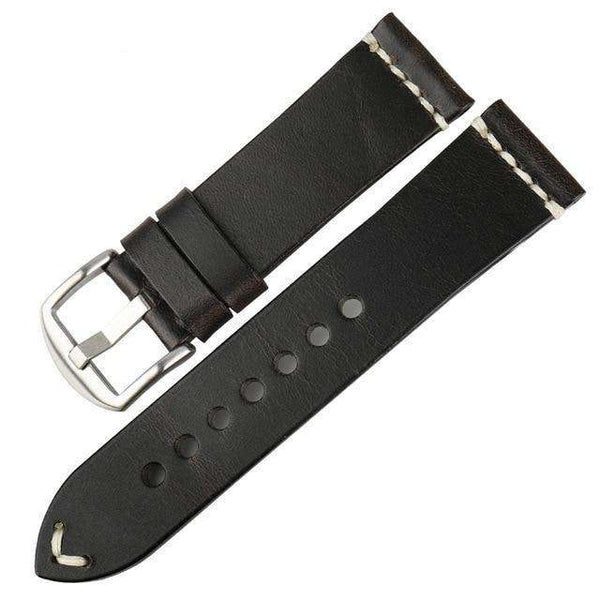 20mm 22mm 24mm Red / Blue / Green / Brown / Black Leather Watch Strap [W008]