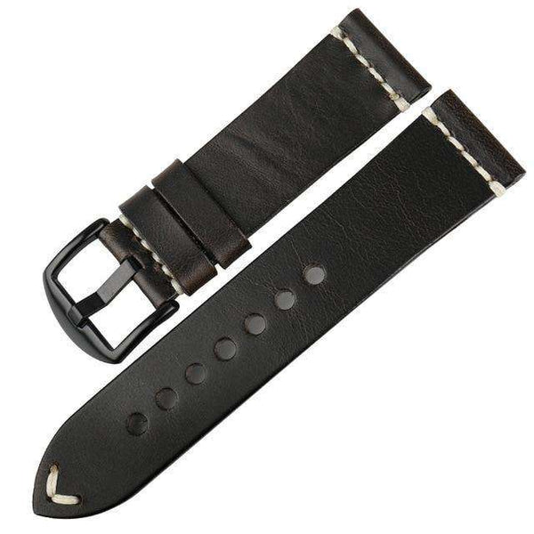 20mm 22mm 24mm Red / Blue / Green / Brown / Black Leather Watch Strap [W008]