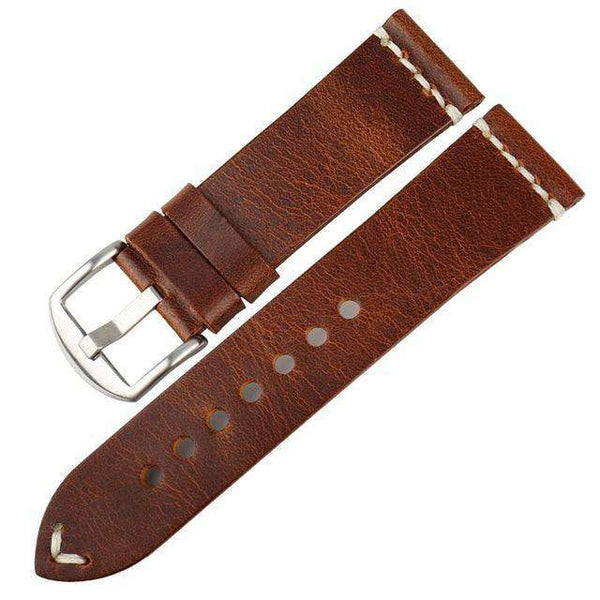 20mm 22mm 24mm Red / Blue / Green / Brown / Black Leather Watch Strap [W008]