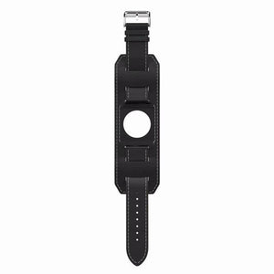20mm 22mm Brown / Black Leather Cuff Bracelet [W039]