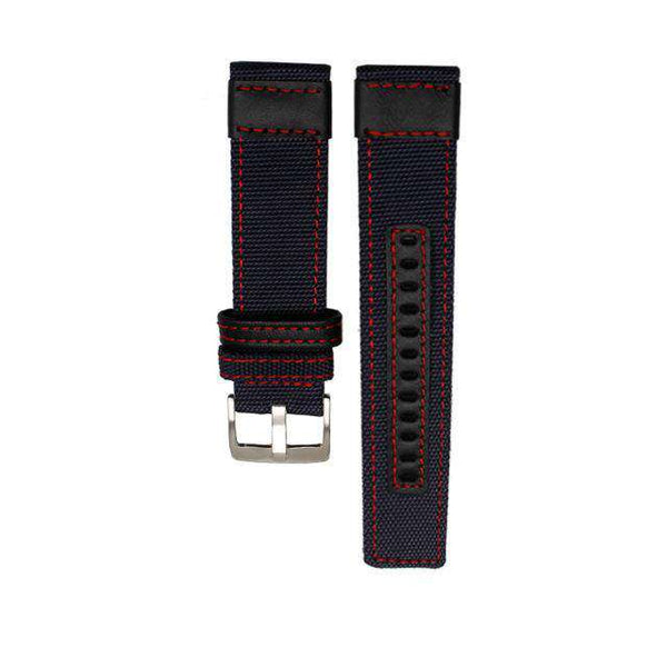 20mm 22mm Nylon Watch Strap with Silver / Black Buckle [W129]