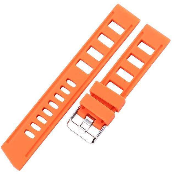 20mm 22mm Orange / Blue / Black Rubber Watch Strap [W072]