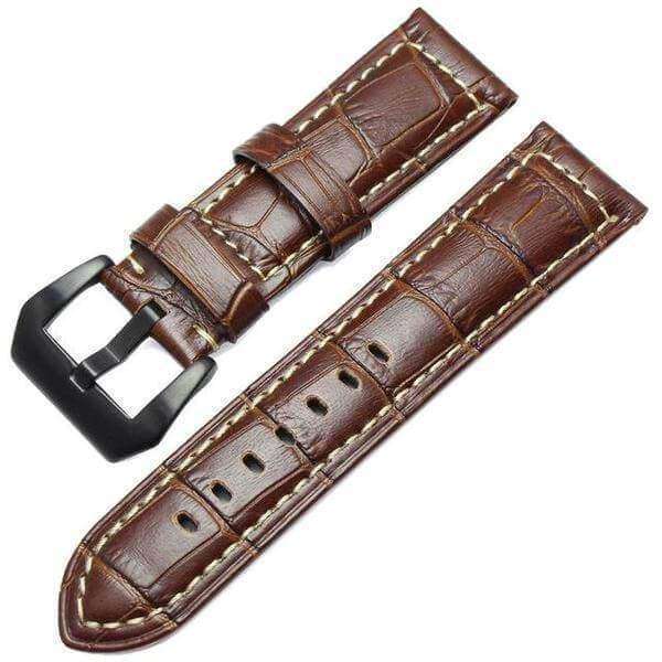 20mm 22mm Orange / Brown / Black Leather Watch Strap [W081]