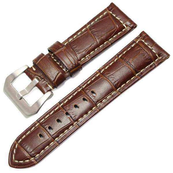 20mm 22mm Orange / Brown / Black Leather Watch Strap [W081]