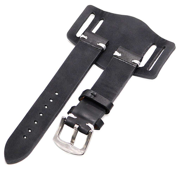 20mm Blue / Brown / Black Leather Cuff Bracelet [W038]