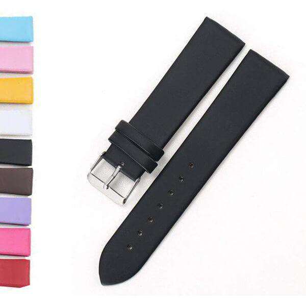 Dark Slate Gray 20mm White / Yellow / Red / Pink / Blue / Purple / Brown / Black Leather Watch Strap [W084]