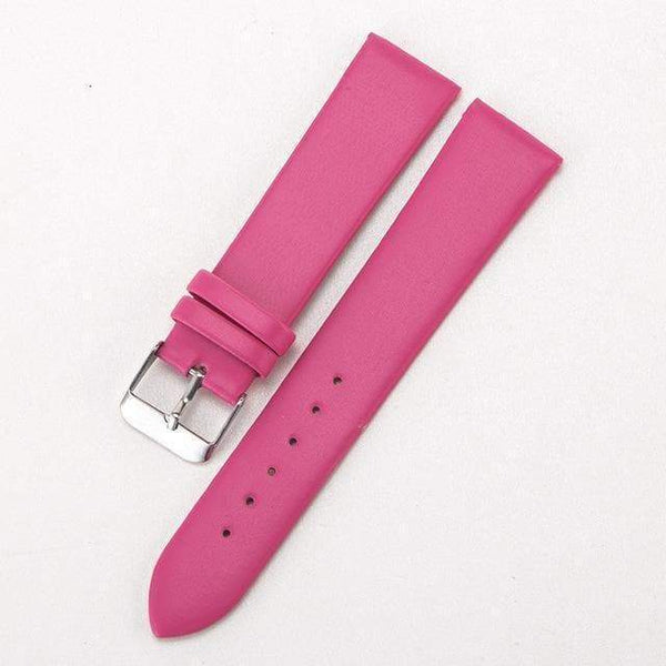 20mm White / Yellow / Red / Pink / Blue / Purple / Brown / Black Leather Watch Strap [W084]