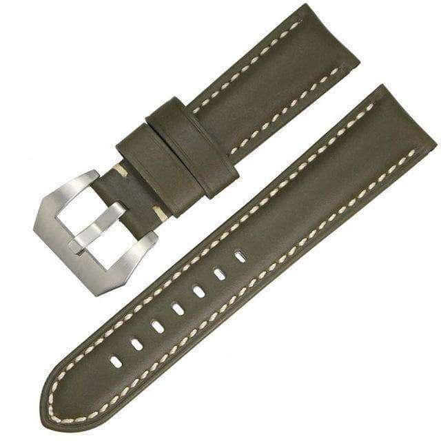 22mm 24mm 26mm Green / Brown / Black Leather Watch Strap [W098]