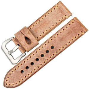 22mm 24mm Orange / Red / Blue / Green / Brown / Grey Leather Watch Strap [W068]