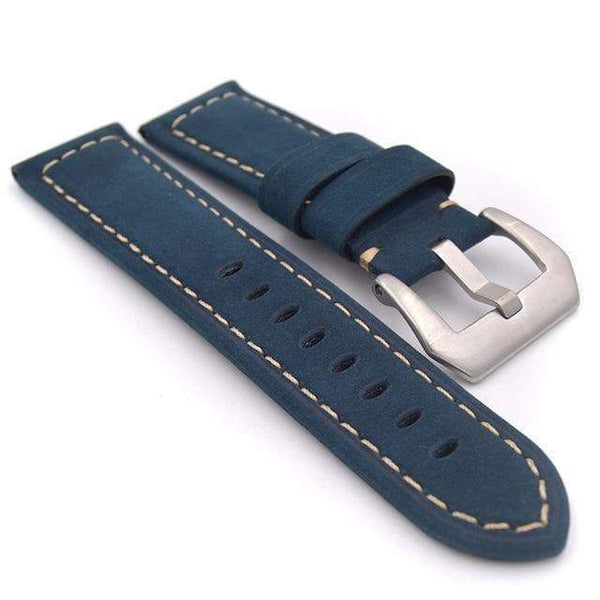 22mm 24mm Red / Blue / Green / Brown / Black Leather Watch Strap [W097]