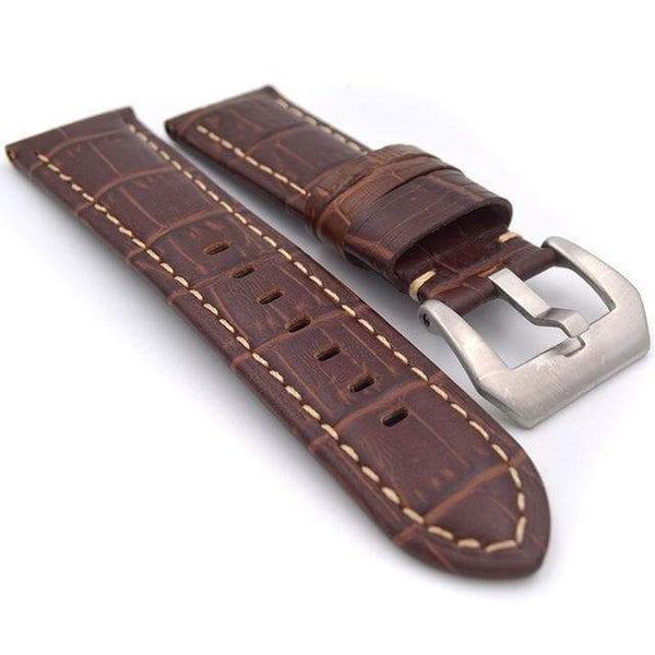 22mm 24mm Red / Blue / Green / Brown / Black Leather Watch Strap [W097]