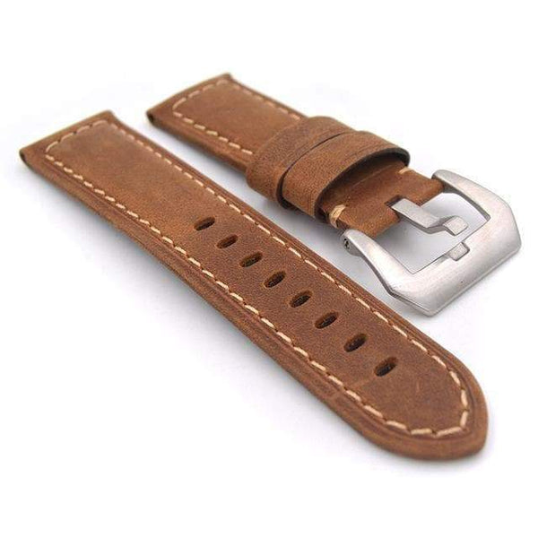 22mm 24mm Red / Blue / Green / Brown / Black Leather Watch Strap [W097]